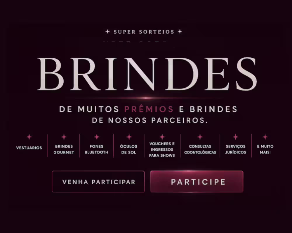 Brindes e sorteios com prêmios...